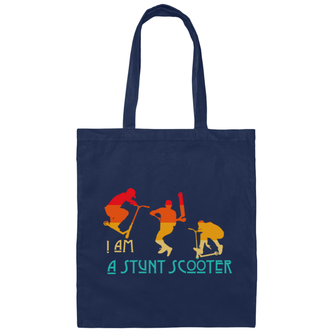 Scoot, Scooter, I Am A Stunt Scooter, Funny Sport Vintage Style, Sporty Gift Canvas Tote Bag