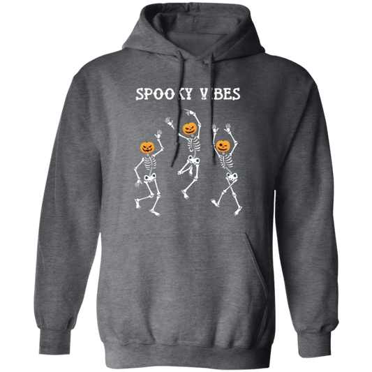 Dancing Skeleton, Spooky Vibes, Happy Halloween Pullover Hoodie