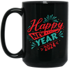 Happy New Year 2024, Happy New Year, Fireworks New Year Black Mug