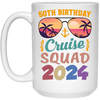 50th Birthday Cruise Squad 2024, 50th Birthday Gift, Cruise Squad White Mug