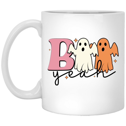 Boo Yeah, Spooky Halloween, Happy Halloween White Mug