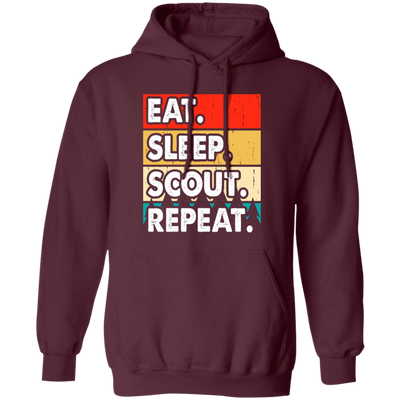 Eat Sleep Scout Repeat, Retro Scout, Scout Camping Pullover Hoodie