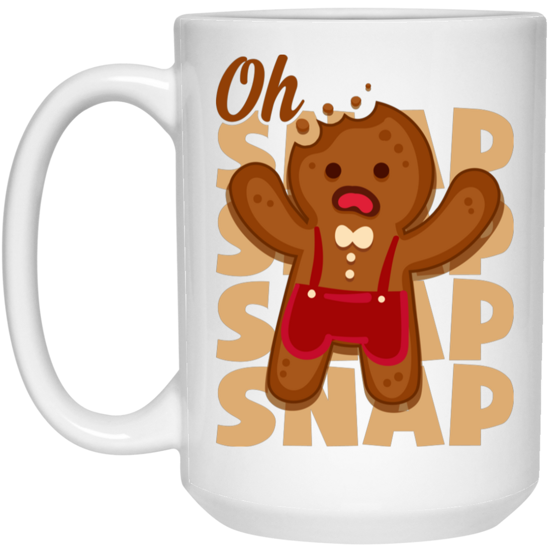 Oh Snap, Break Gingerbread, Funny Gingerbread, Merry Christmas, Trendy Christmas White Mug