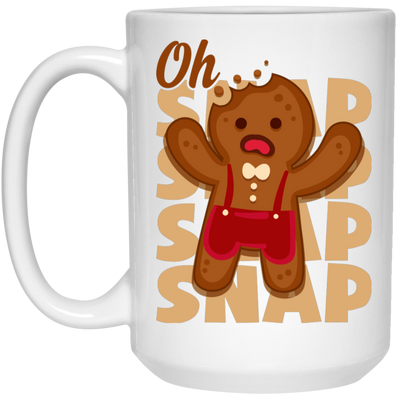 Oh Snap, Break Gingerbread, Funny Gingerbread, Merry Christmas, Trendy Christmas White Mug