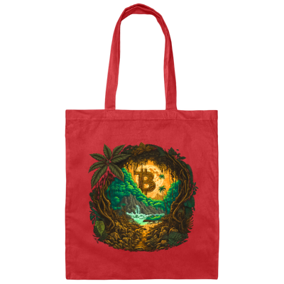 Love Bitcoin Gift, Bitcoin In The Jungle, Secret Forest, Mystery Jungle Canvas Tote Bag