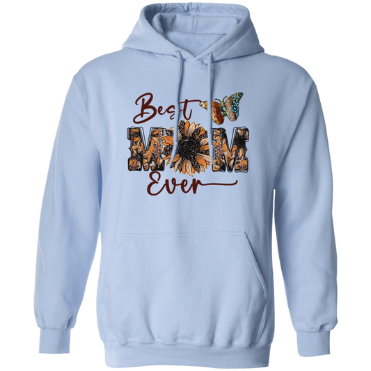 Best Mom Ever, Mother's Day, Sunflower Mom, Butterfly Pullover Hoodie