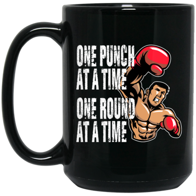 Boxing Lover, Punch Fighter, One Punch At A Time, One Round Black Mug