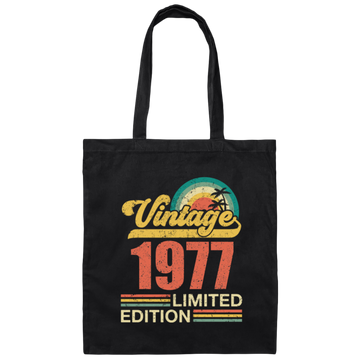 Hawaii 1977 Gift, Vintage 1977 Limited Gift, Retro 1977, Tropical Style Canvas Tote Bag