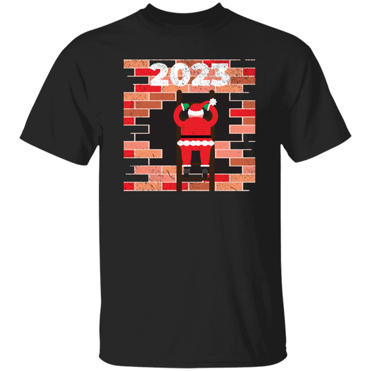 2023 Christmas, Build The Wall, Santa Building Wall, Merry Christmas, Trendy Christmas Unisex T-Shirt