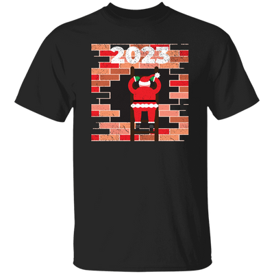 2023 Christmas, Build The Wall, Santa Building Wall, Merry Christmas, Trendy Christmas Unisex T-Shirt