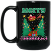 Santa Claus With Reindeer, Cute Santa Claus, Santa I Flying, Merry Christmas, Trendy Christmas Black Mug