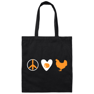 Chicken Peace Love - Free Range Love Canvas Tote Bag