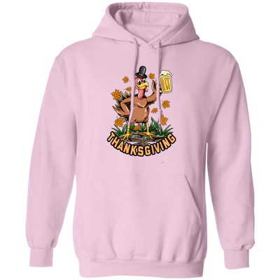 Turkey With Beer, Thanksgiving's Day, Thankful With Beer Pullover Hoodie