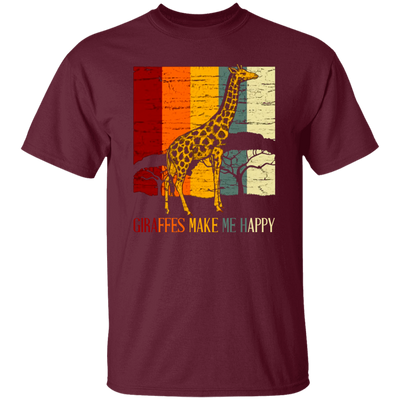 Giraffes Lover, Giraffes Make Me Happy, Animals Moutain Wild Farm Unisex T-Shirt