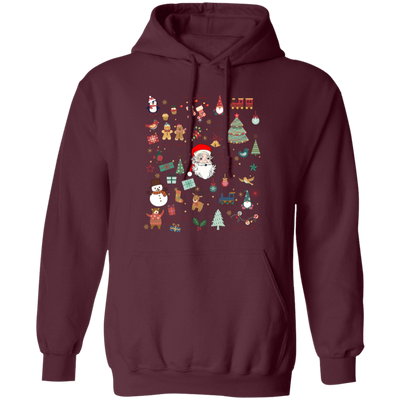 Love Noel, Funny Santa, Merry Christmas, Santa Claus Pullover Hoodie