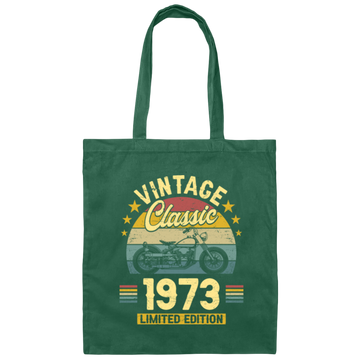 Vintage Gift 1973 Limited Edition Retro Gift Classic Motor Lover Canvas Tote Bag