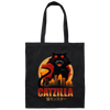 Catzilla In Tokyo City, Horror Cat, Black Cat, Angry Cat Canvas Tote Bag