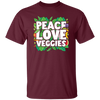 Peace Love Veggies, Vegan Day, Vegan Peoples Unisex T-Shirt