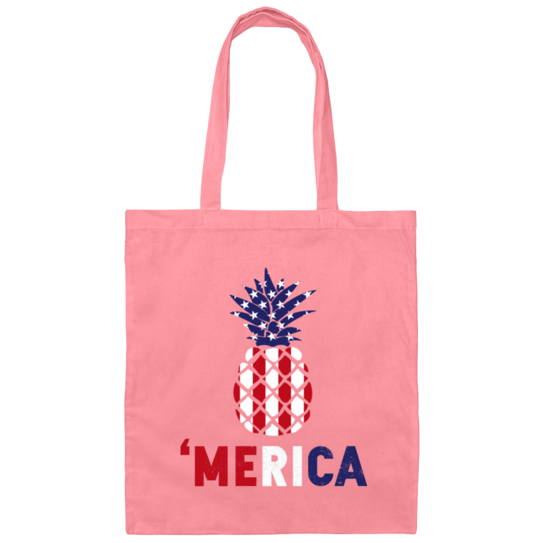 Pineapple America, American Flag, 4th July Anniversity, Pineapple Gift Canvas Tote Bag