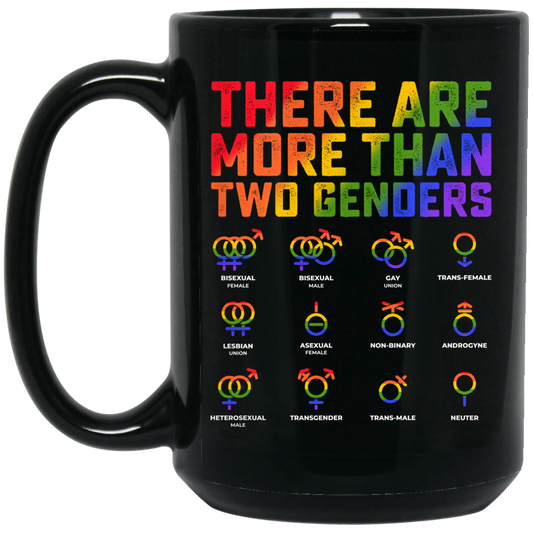 Love Lgbt, Pride Them, There Are More Than Two Genders, Lgbt Gift Black Mug