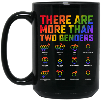 Love Lgbt, Pride Them, There Are More Than Two Genders, Lgbt Gift Black Mug