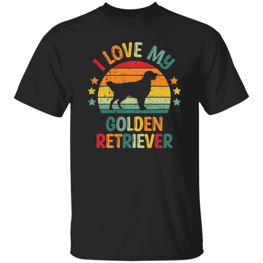 I Love My Golden Retriever, Retro Golden, Golden Silhouette Unisex T-Shirt