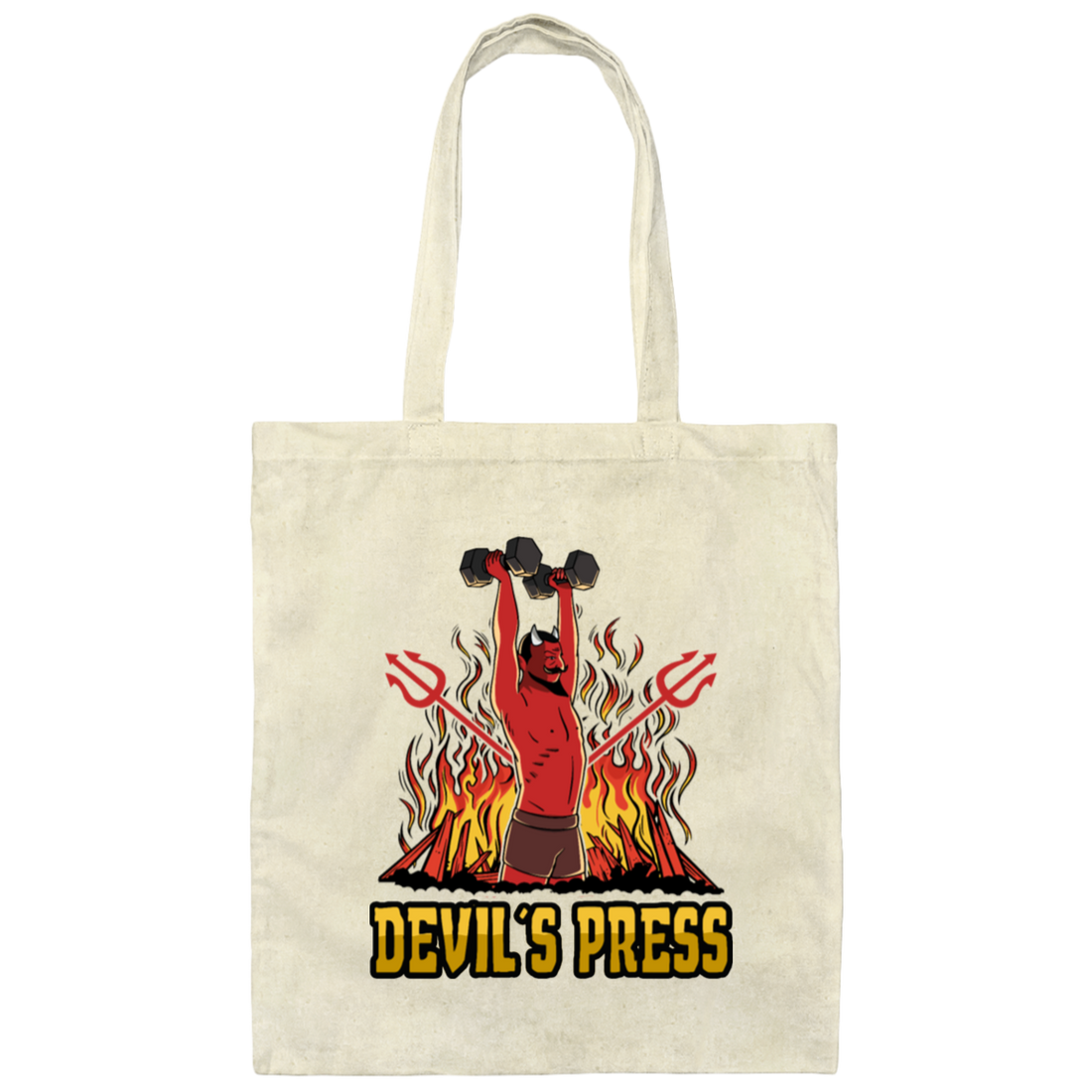 Devil Loveer Gift, Best Of Devil, Devil In Hell, Beside Fire Canvas Tote Bag