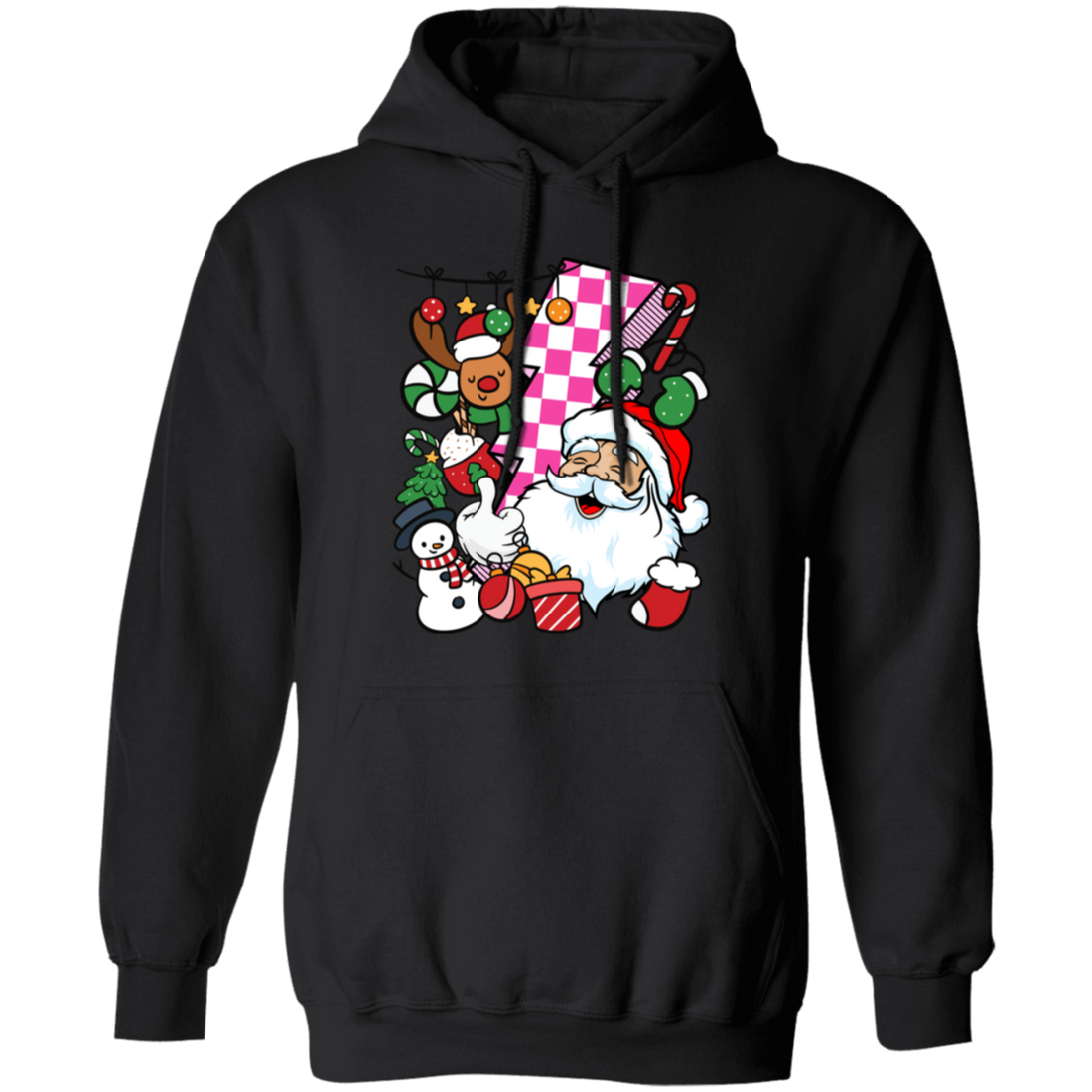 Groovy Santa, Funny Santa, 90s Christmas, Groovy Holiday, Merry Christmas, Trendy Chrismas Pullover Hoodie