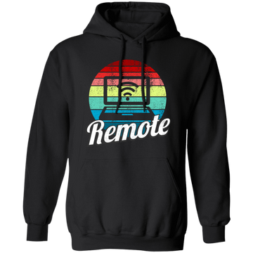 Wifi Lover, Wifi Icon Vintage, Remote Sunset, Cool Gift For Worker Remote From Home Pullover Hoodie