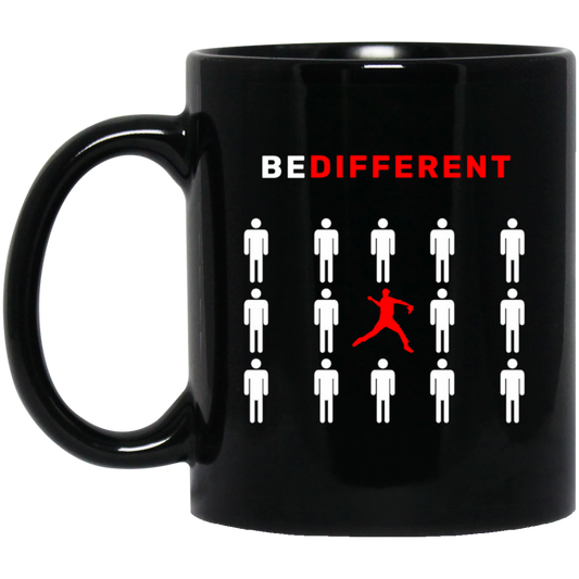 Baseball Lover, Be Different, Baseball Pitcher, Different Gift, Love Different Black Mug