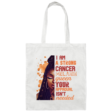I Am Strong Leo Melanin Queen Cute Birthday Gift Canvas Tote Bag