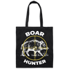 Boar Hunter, Wild Animal Hunter, Boar Lover, Retro Boar Canvas Tote Bag