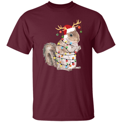 Squirrel Christmas, Merry Christmas, Christmas Lights, Funny Squirrel Unisex T-Shirt