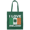 I Love Ireland Flag Lucky Shamrock Irish, Perfect irish gift Canvas Tote Bag