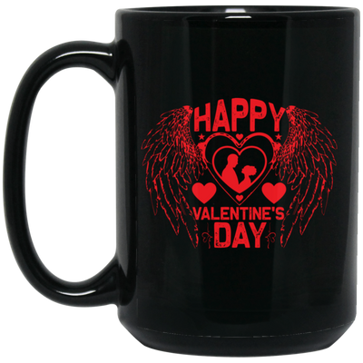 Happy Valentine's Day, Angle Swings, Evil Swings, Valentine's Day, Trendy Valentine Black Mug