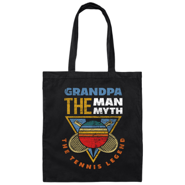 The Grandfather The Man, The Myth Tennis Grandfather Gift Canvas Tote Bag
