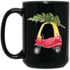 Baby Car Watercolor, Car Bring Xmas Tree, Cute Xmas Car, Merry Christmas, Trendy Chrismas Black Mug