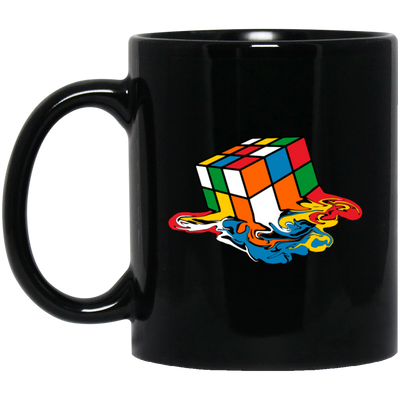 Melting Rubik's Cube, Cube Toy, Rubik Fan, Love Rubik, Cube Player Gift Black Mug