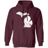 Detroit City, Michigan Map Lakes, Letter D Nature Gift, Love Michigan Pullover Hoodie