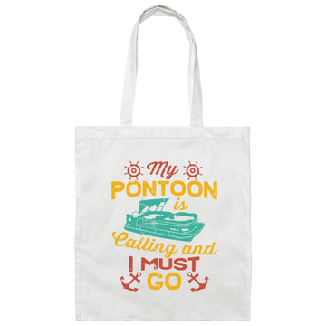 Pontooning Fathers Day Pontoon Boat Lake Boating Canvas Tote Bag