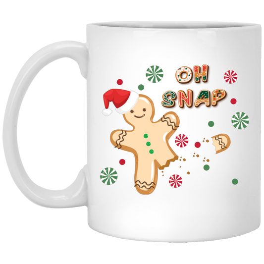 Oh Snap, Cute Gingerbread, Gingerbread Break Down The Leg White Mug