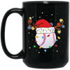 Baseball Christmas, Bright Light Line, Reindeer Xmas Horn, Merry Christmas, Trendy Christmas Black Mug