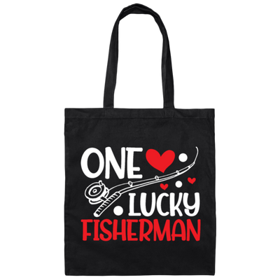 One Lucky Fisherman Cute Relationship Matching Canvas Tote Bag