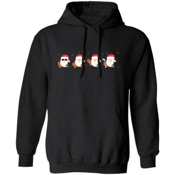 Funny Santa, Mini Santa Face, Merry Christmas, Trendy Christmas Pullover Hoodie
