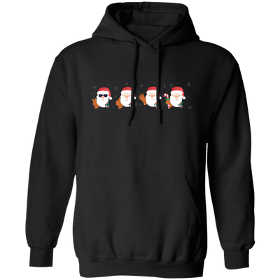 Funny Santa, Mini Santa Face, Merry Christmas, Trendy Christmas Pullover Hoodie