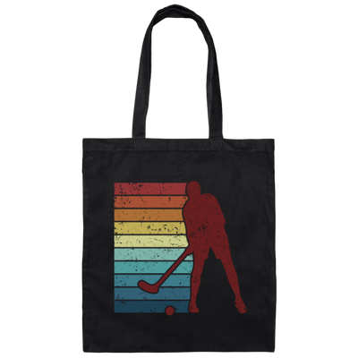 Retro Hockey Player, Field Hockey Indoor Hockey Canvas Tote Bag