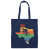 Retro Texas Biker Love Mountain Biking Distressed Canvas Tote Bag