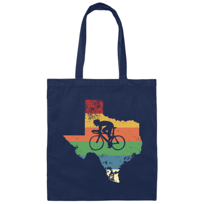 Retro Texas Biker Love Mountain Biking Distressed Canvas Tote Bag