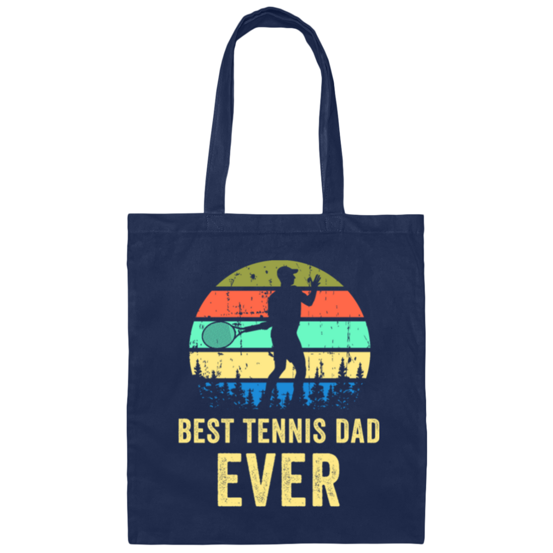 Tennis Dad, Retro Dad Tennis Gift, Vintage Tennis Canvas Tote Bag