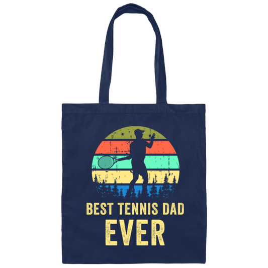 Tennis Dad, Retro Dad Tennis Gift, Vintage Tennis Canvas Tote Bag